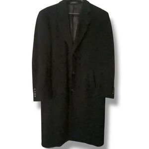 Vintage Chaps Ralph Lauren Jacket Mens 44 R Black Cashmere Wool Over Coat Dress